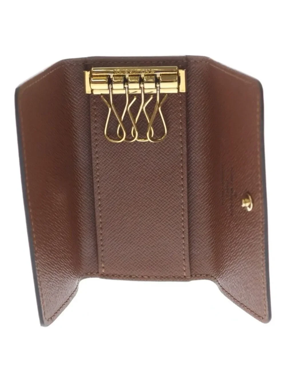 Louis Vuitton Monogram Multicles 4 Leather Key Case Brown Key Holder